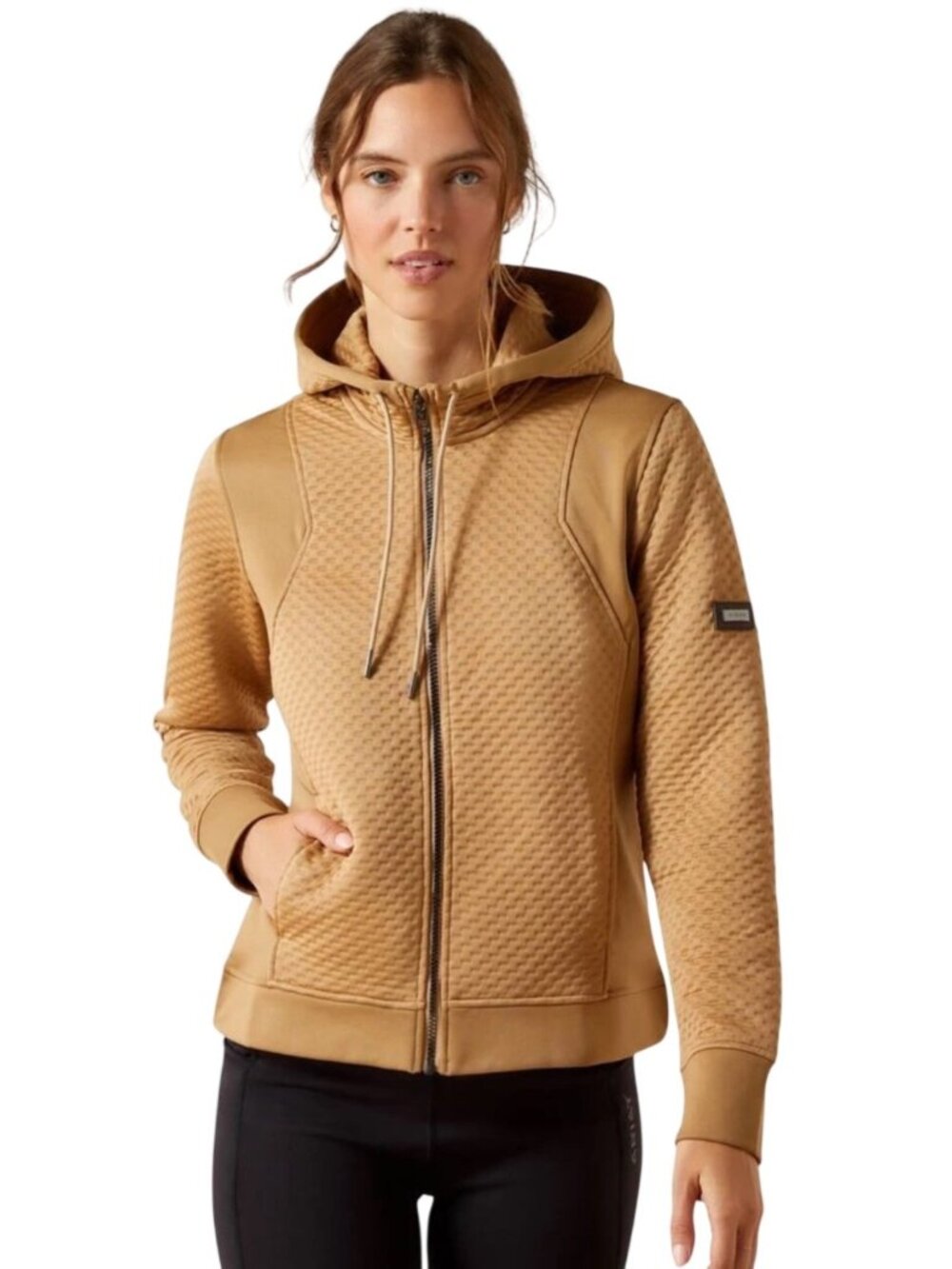 Ariat Radiance Full Zip Hoodie Size XS Tigers Eye Textured Lightweight western